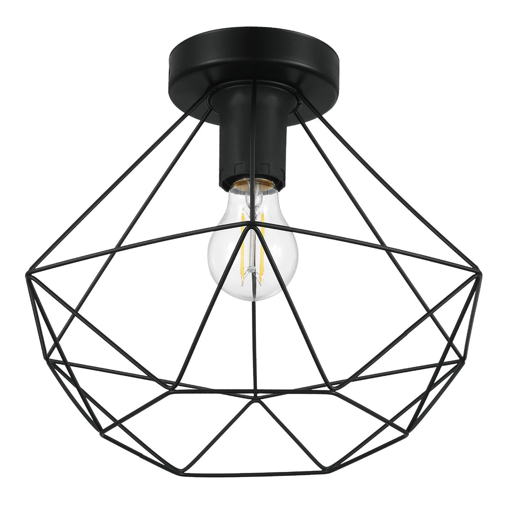 43004 Tarbes 1-Light Black Geo Ceiling Light