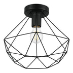 43004 Tarbes 1-Light Black Geo Ceiling Light