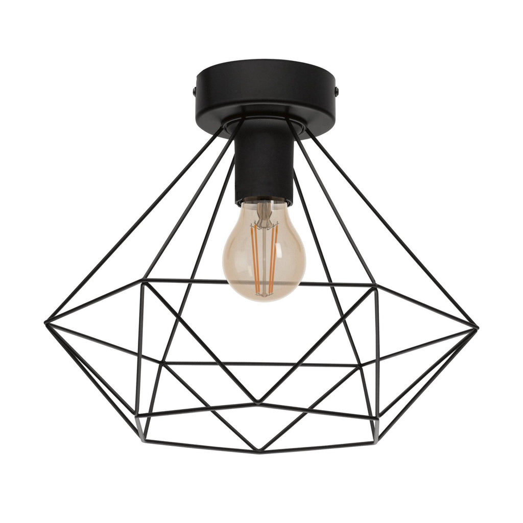 43004 Tarbes 1-Light Black Geo Ceiling Light