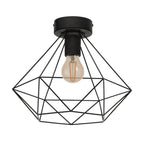 43004 Tarbes 1-Light Black Geo Ceiling Light