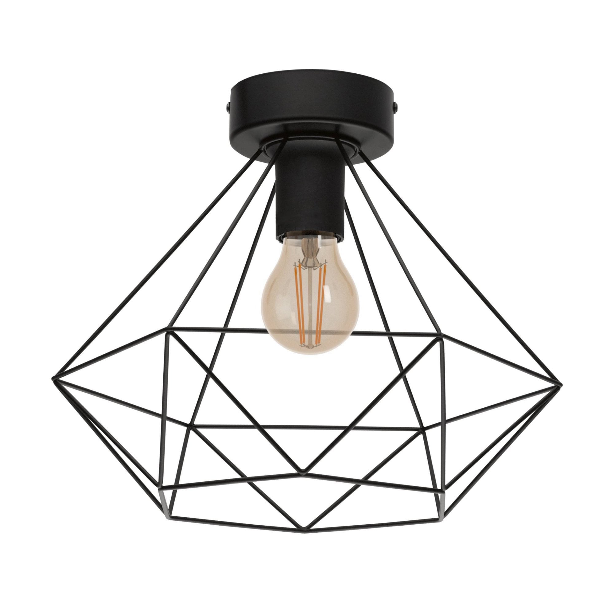 43004 Tarbes 1-Light Black Geo Ceiling Light