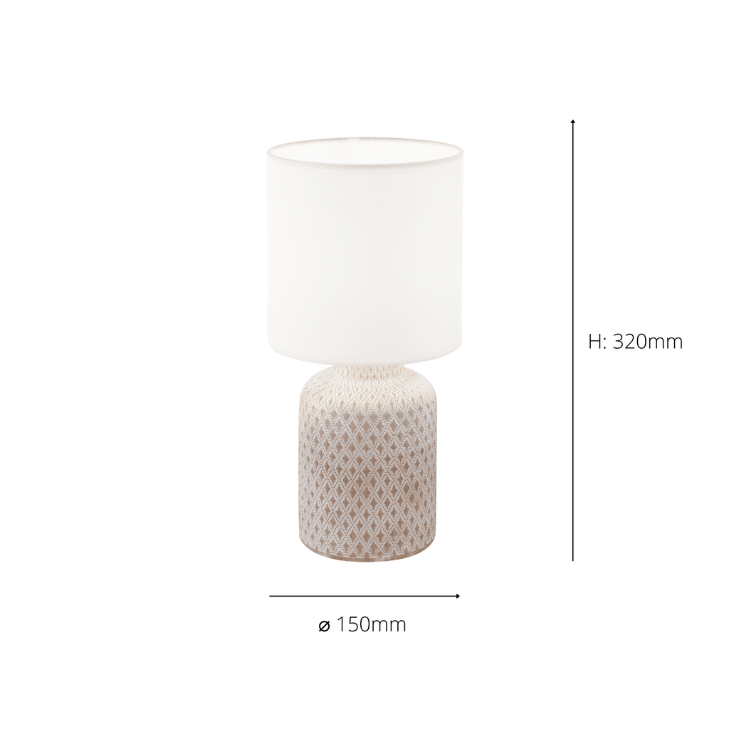 97773 Bellariva 1-Light Crème And White Table Lamp