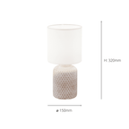 97773 Bellariva 1-Light Crème And White Table Lamp