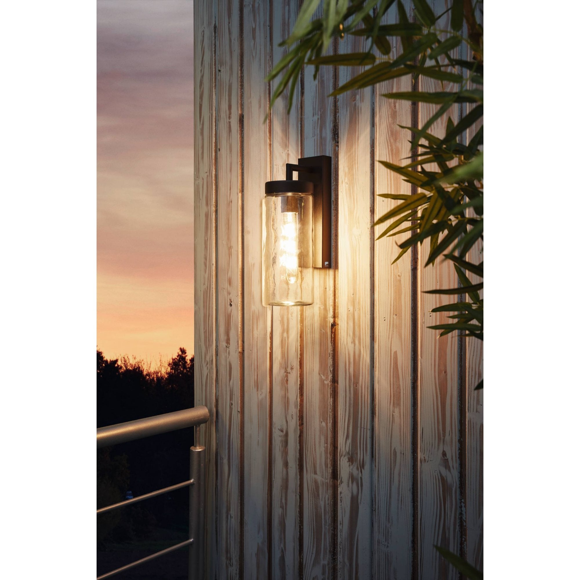 97261 Bovolone 1-Light Modern Black Exterior Wall Lamp