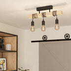 43511 Townshend Black/Natural Metal & Wood 3-Light Pendant