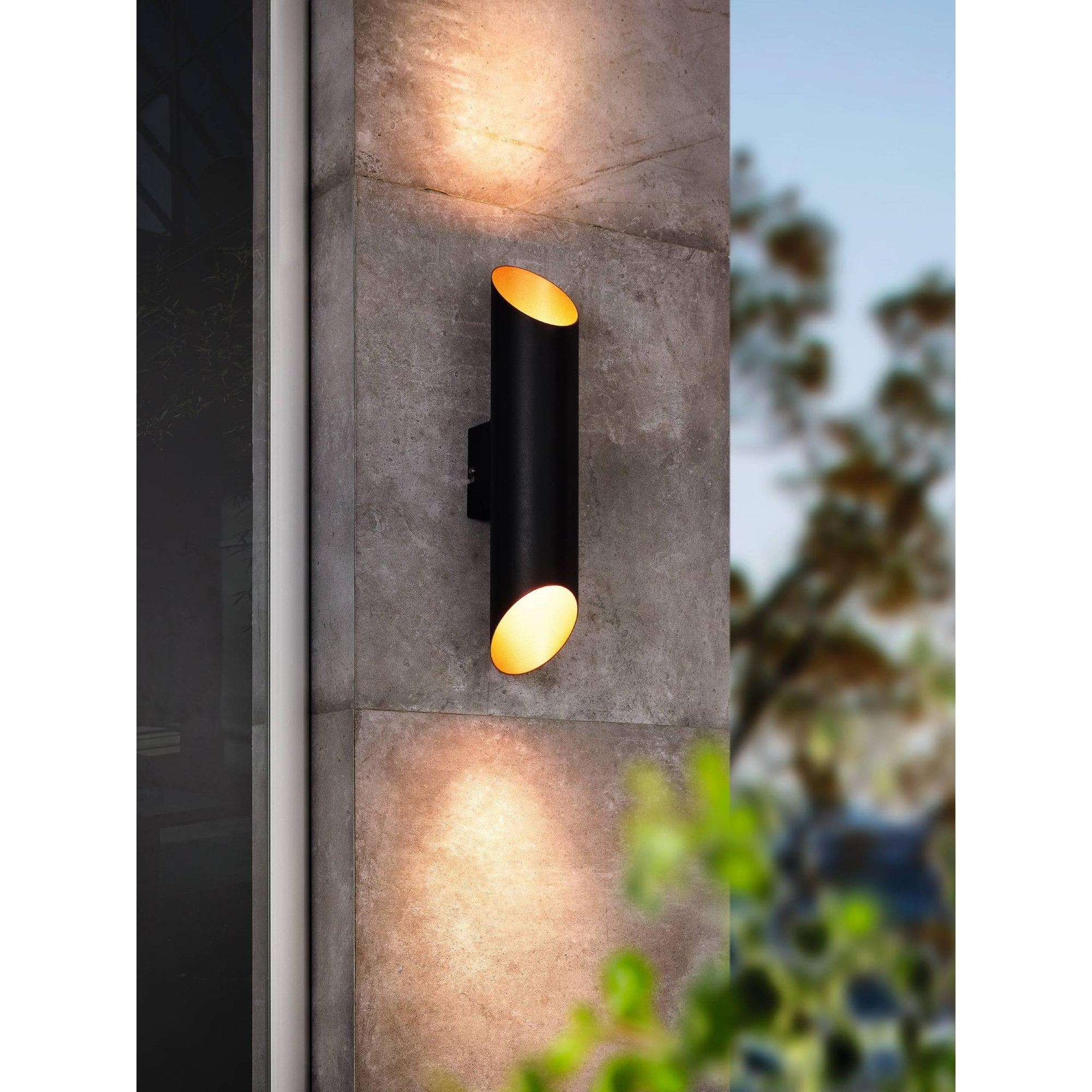 94804 Agolada 2-Light Copper And Black Exterior Wall Light