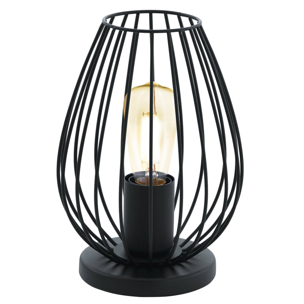 49481 Newtown 1-Light Vintage Table Lamp With A Black Caged Shade