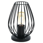 49481 Newtown 1-Light Vintage Table Lamp With A Black Caged Shade