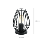 49481 Newtown 1-Light Vintage Table Lamp With A Black Caged Shade