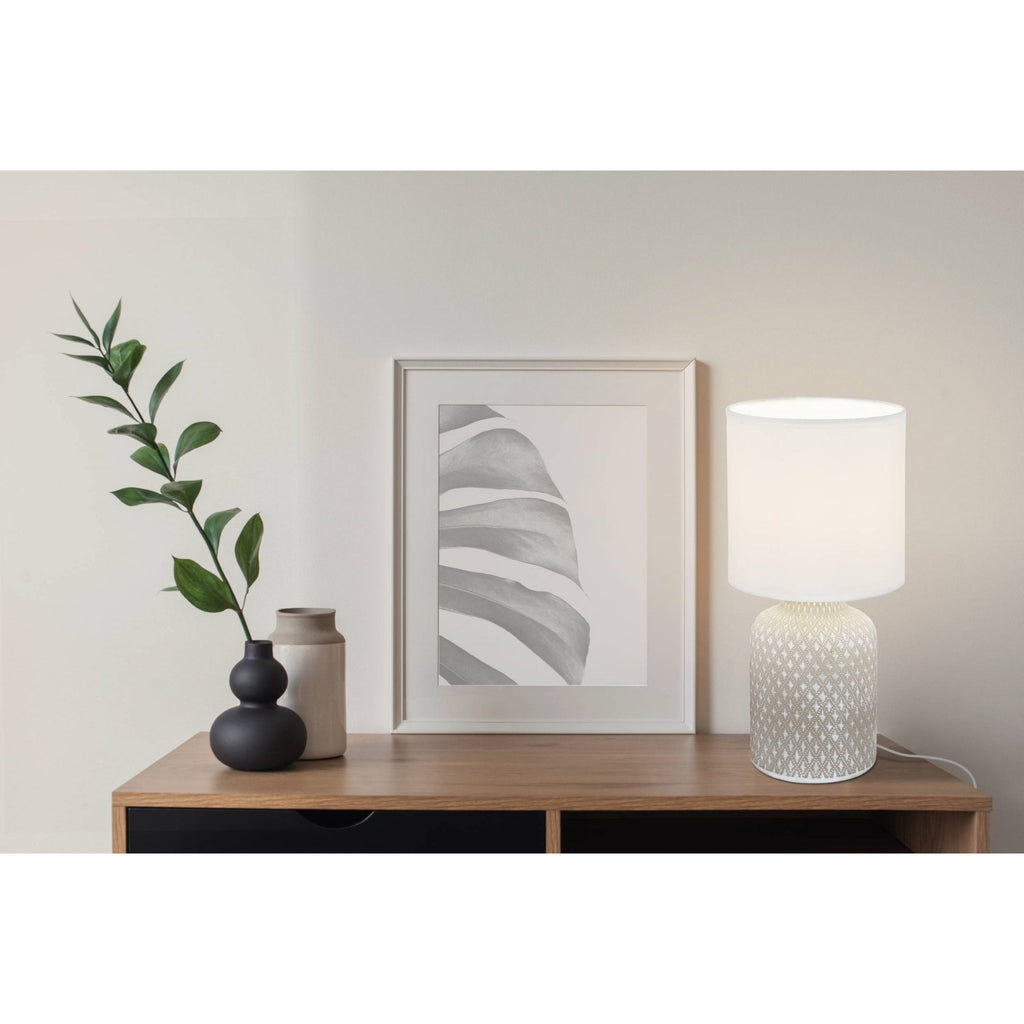 97774 Bellariva 1-Light Grey And White Table Lamp