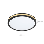 99406 Pescaito LED Black/Gold Flush Round Ceiling Light