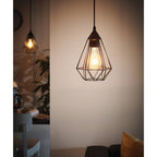 94187 Tarbes 1-Light Black Geometric Pendant