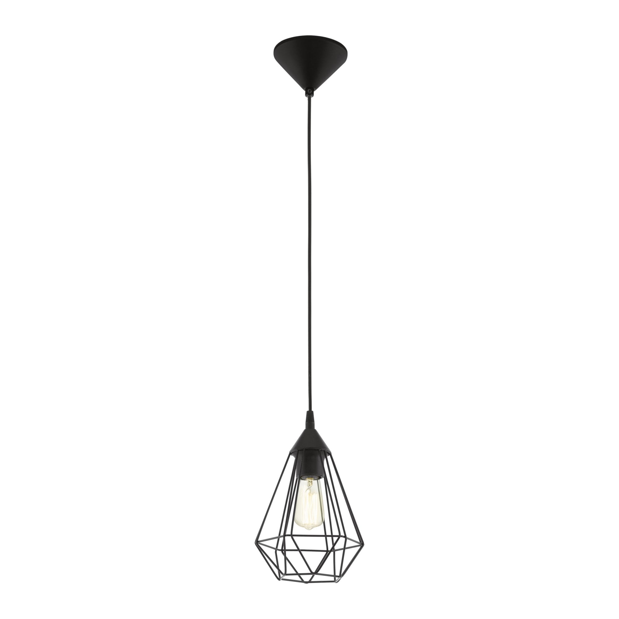 94187 Tarbes 1-Light Black Geometric Pendant