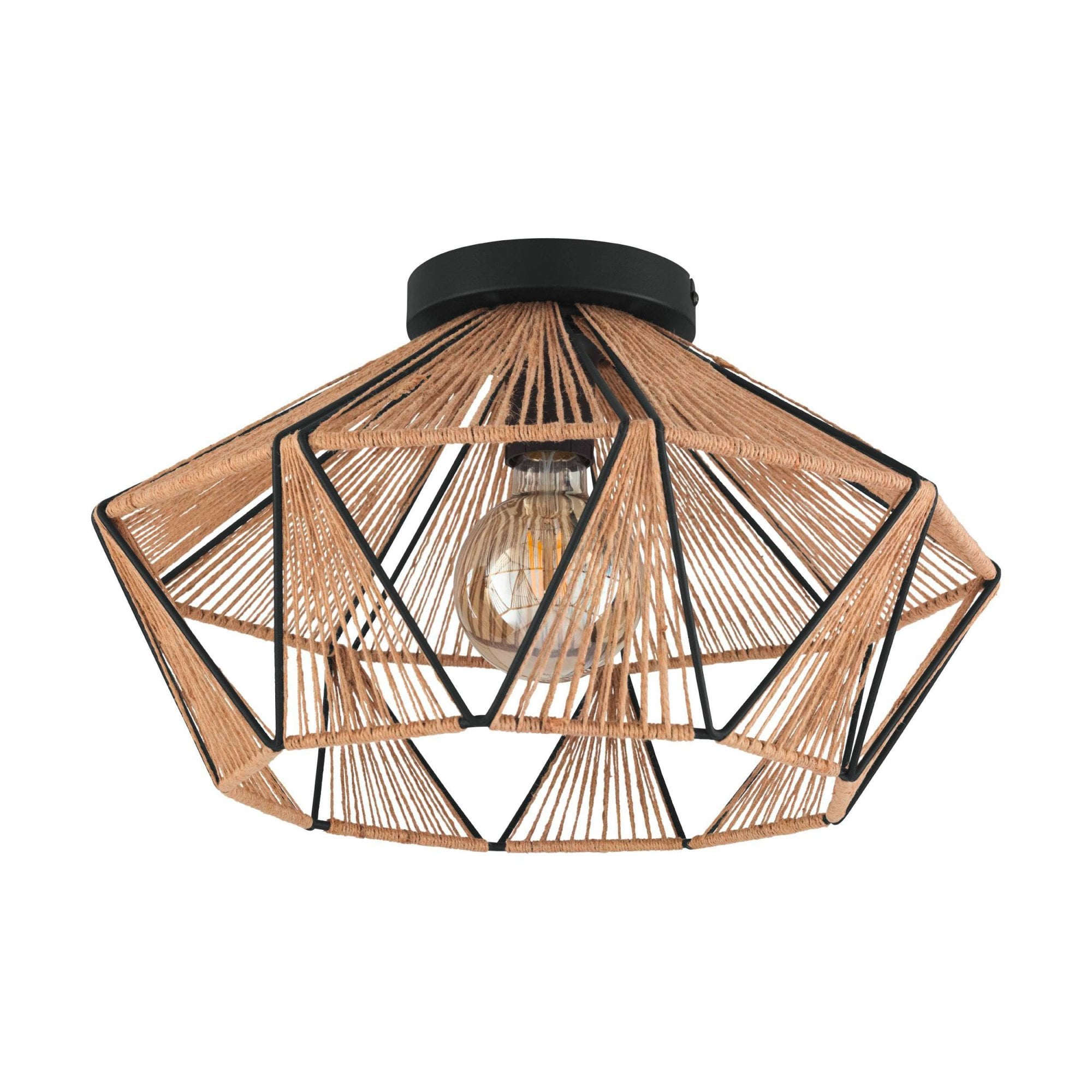 43775 Adwickle Black/Natural Ceiling Light