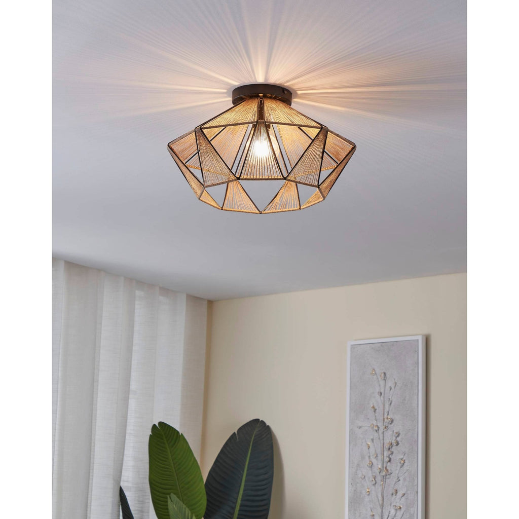 43775 Adwickle Black/Natural Ceiling Light