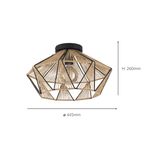 43775 Adwickle Black/Natural Ceiling Light