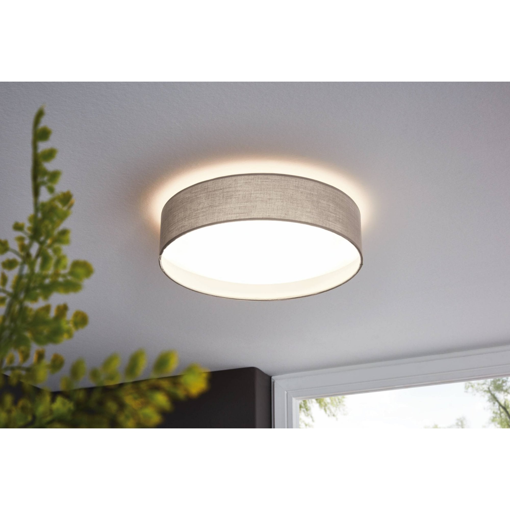 31589 Pasteri 1-Light Taupe Fabric LED Ceiling Light