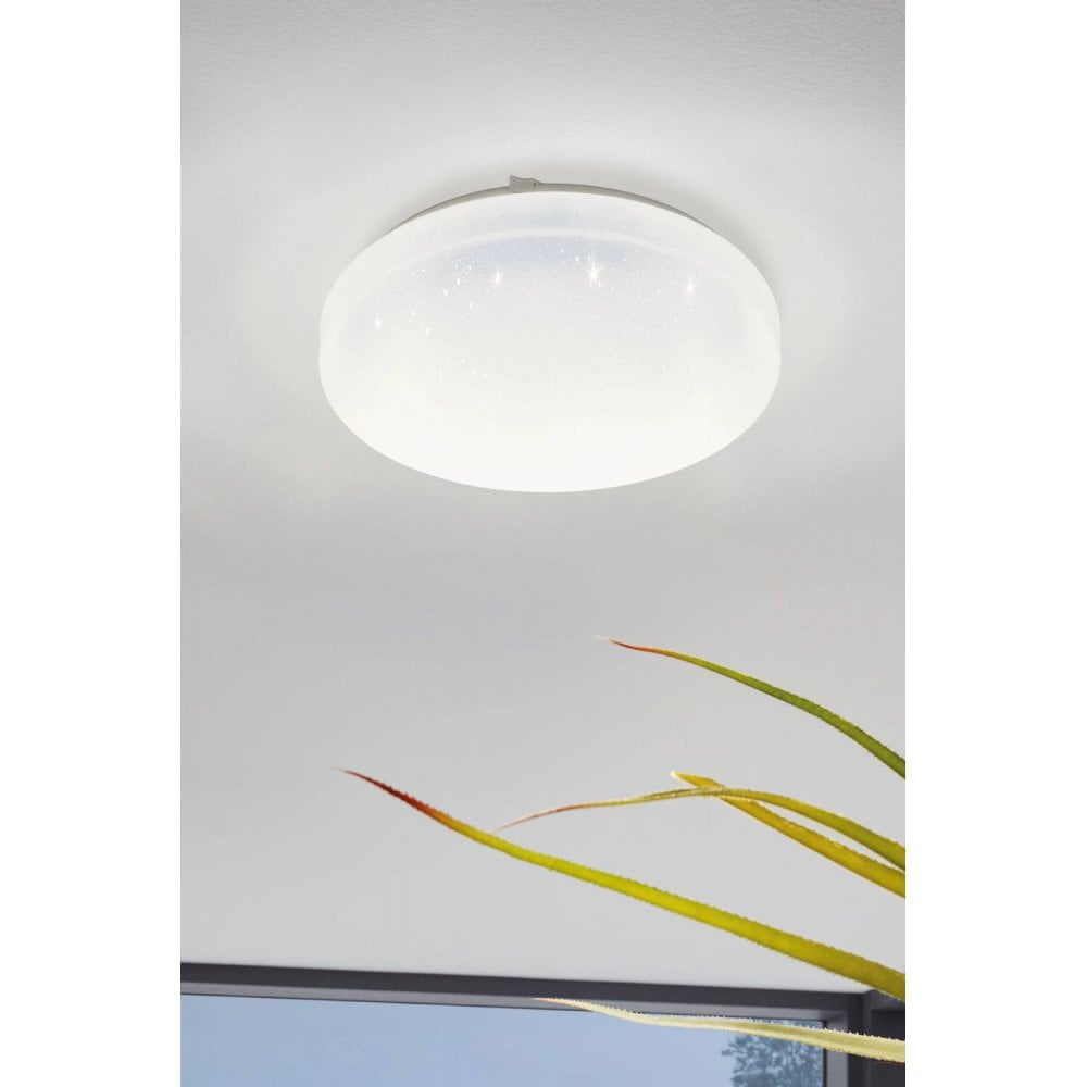 97877 Frania-S Rounded White Crystal Effect Wall/Ceiling Light