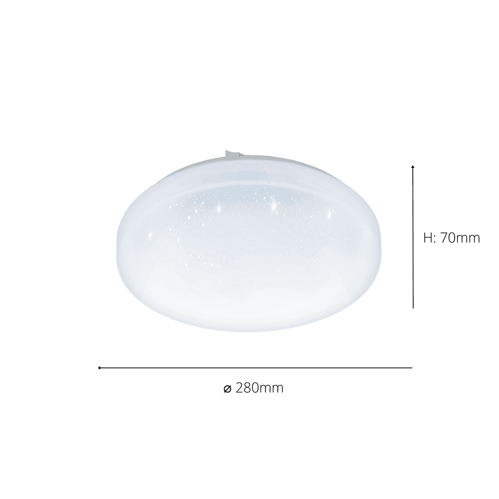 97877 Frania-S Rounded White Crystal Effect Wall/Ceiling Light