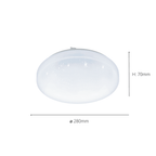 97877 Frania-S Rounded White Crystal Effect Wall/Ceiling Light