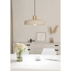 900429 Valdiola Sandy-coloured Round Steel Single Pendant Light