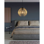 900166 Venezuela Spherical Gold & Black Single Pendant Light