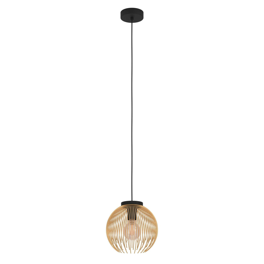 900166 Venezuela Spherical Gold & Black Single Pendant Light