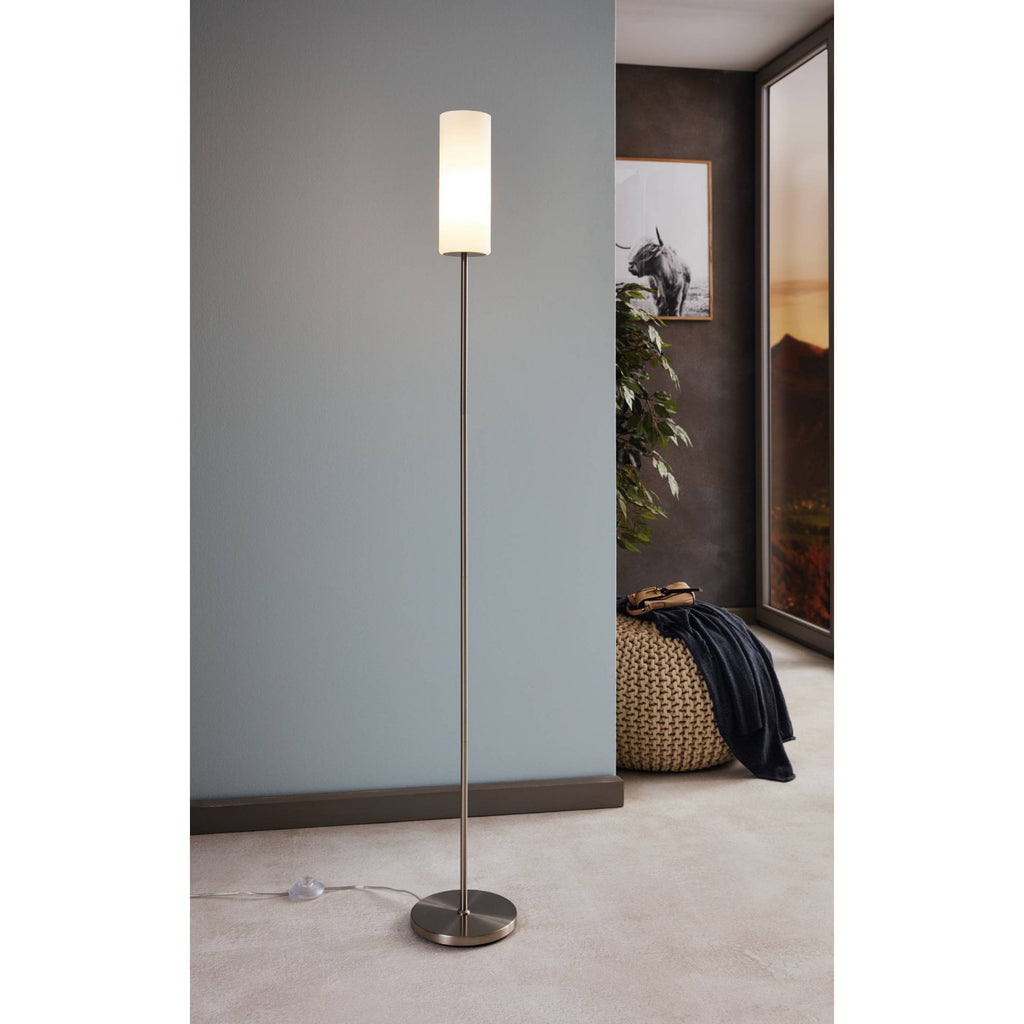 85982 Troy 3 White / Nickel-Matt Floor Lamp