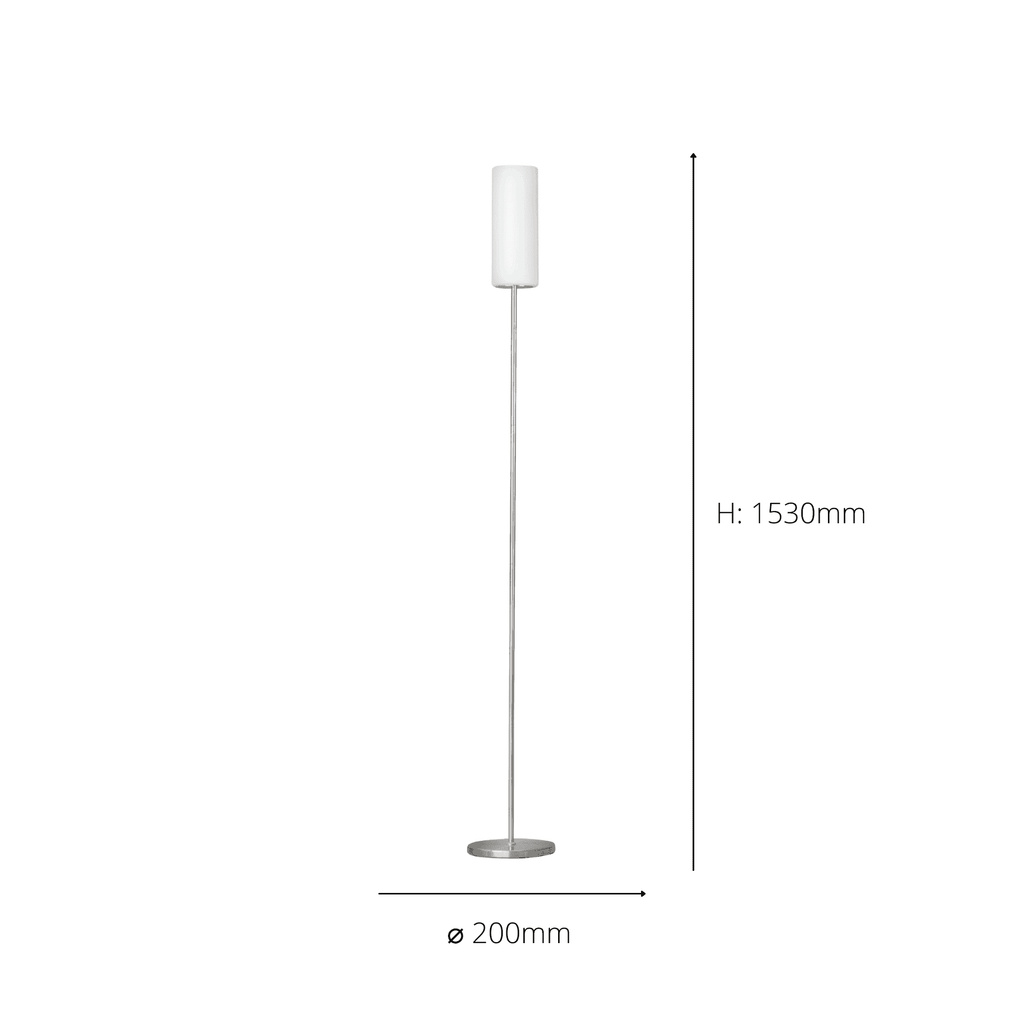 85982 Troy 3 White / Nickel-Matt Floor Lamp