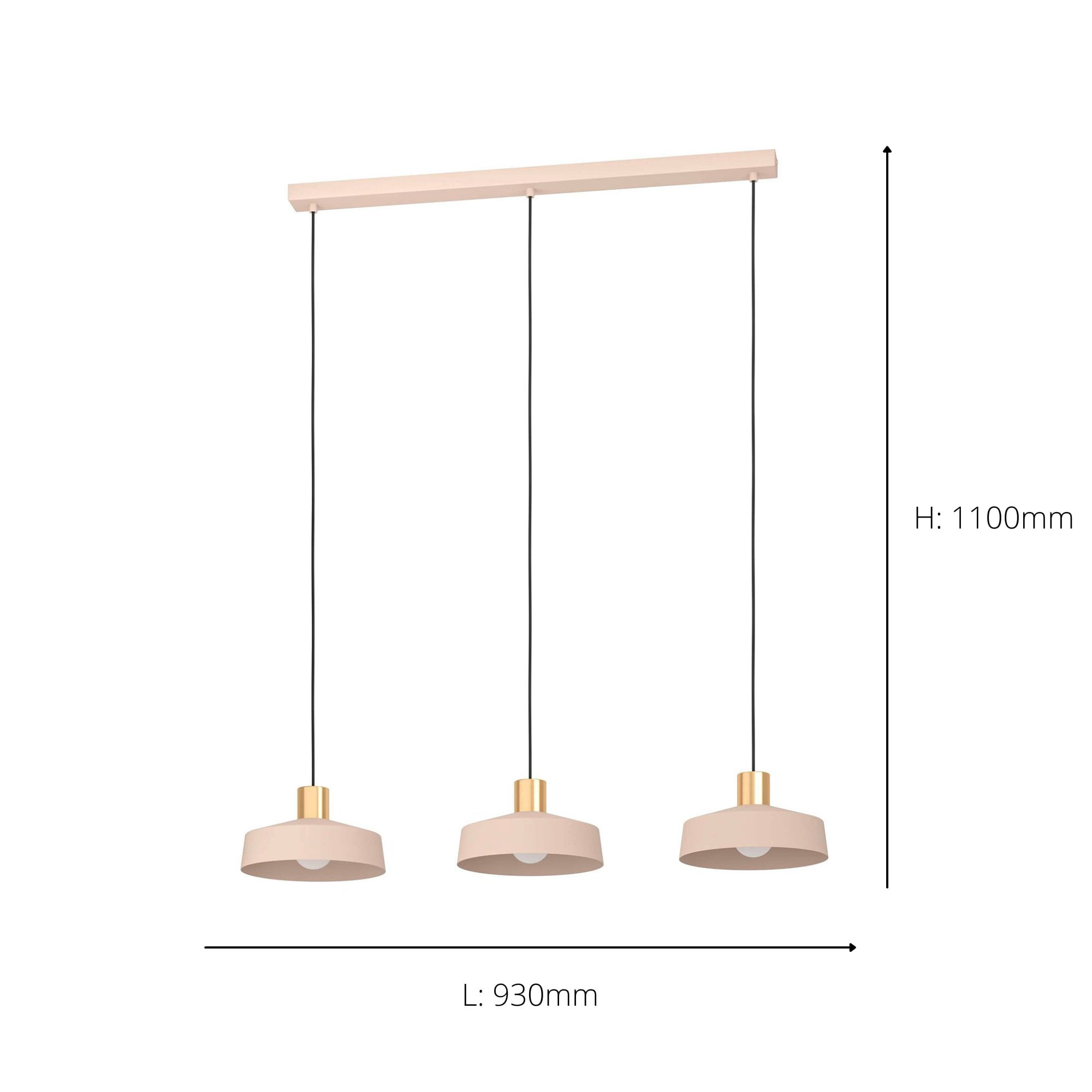 900431 Valdiola Sandy Pink 3-light Pendant
