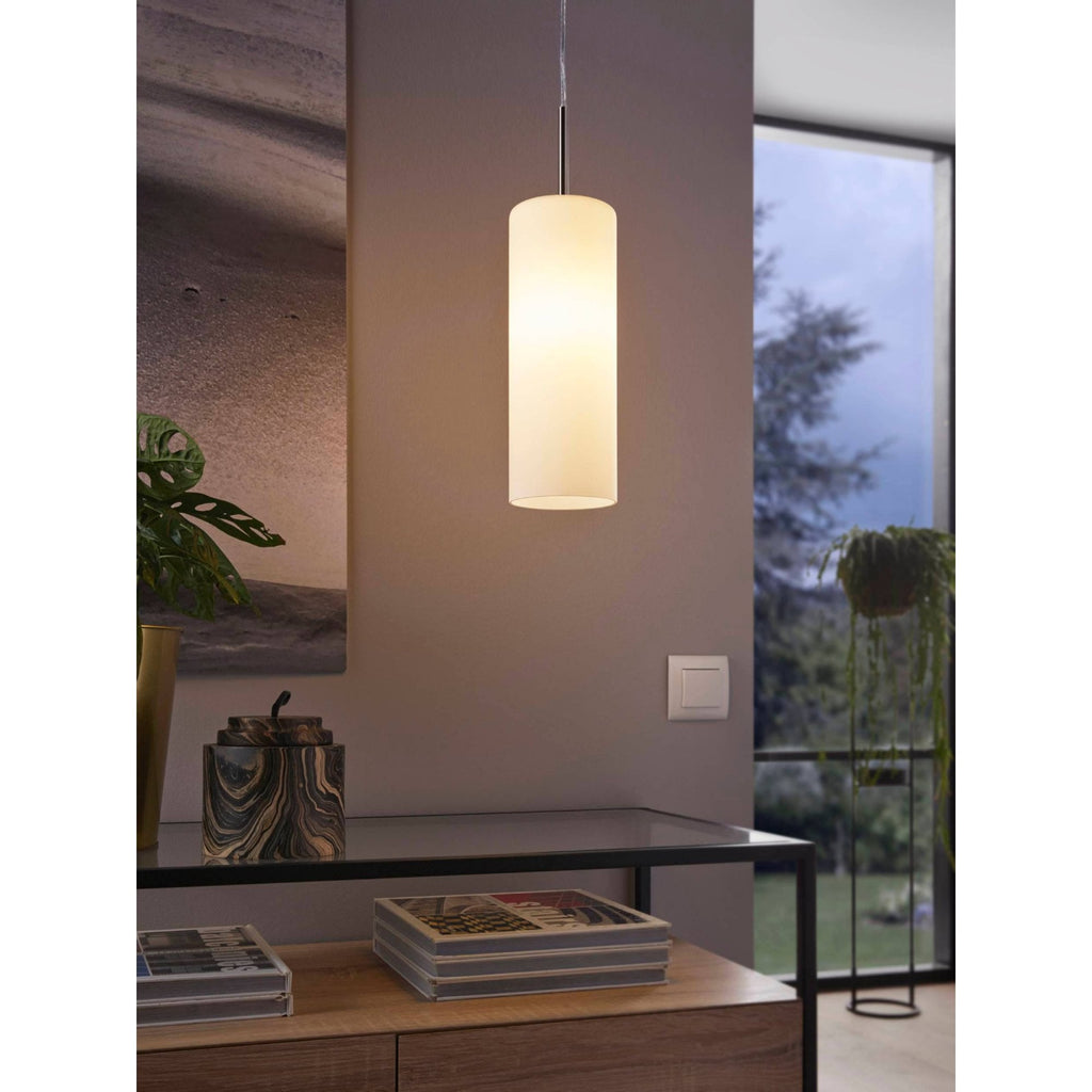 85977 Troy 3 White / Nickel-Matt Single Pendant