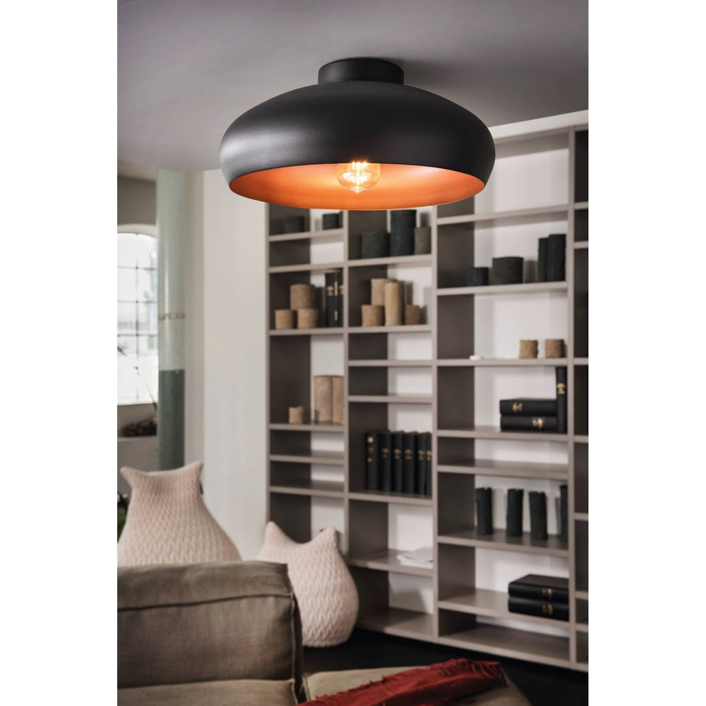 94547 Mogano 1-Light Vintage Black And Copper Ceiling Light