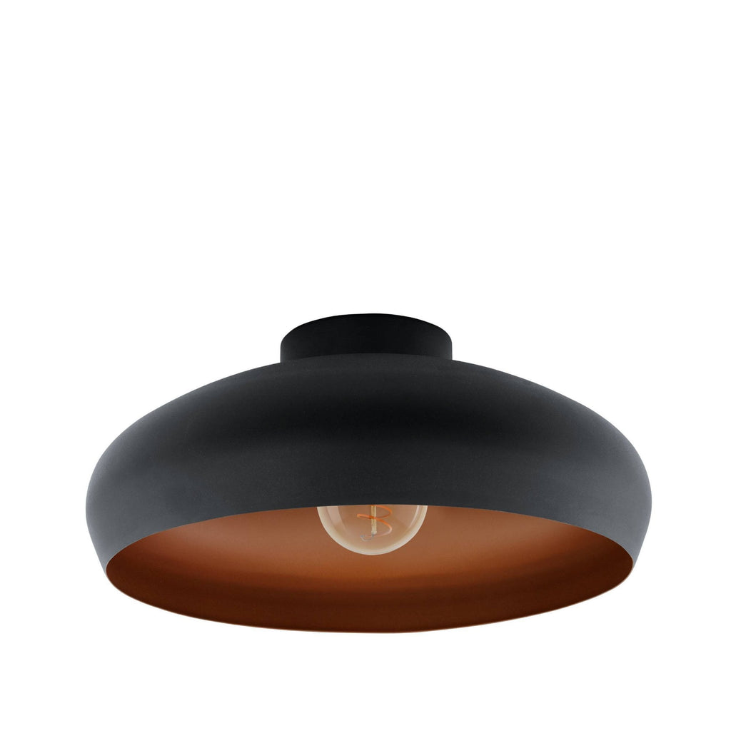 94547 Mogano 1-Light Vintage Black And Copper Ceiling Light