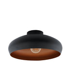 94547 Mogano 1-Light Vintage Black And Copper Ceiling Light