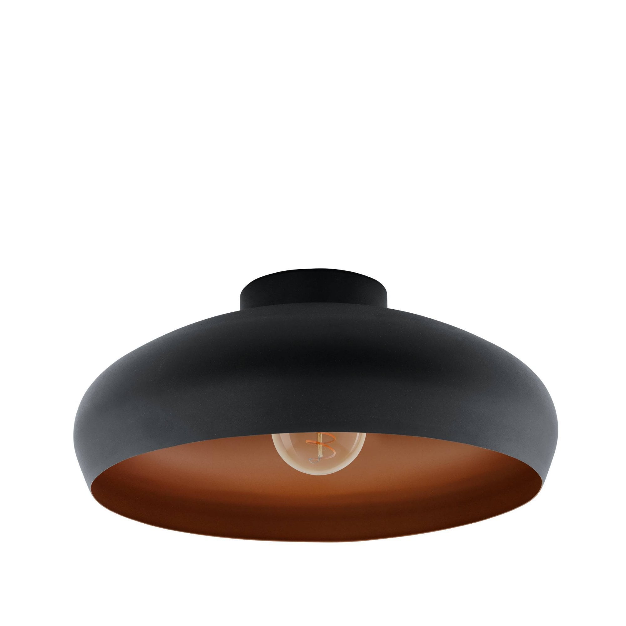 94547 Mogano 1-Light Vintage Black And Copper Ceiling Light