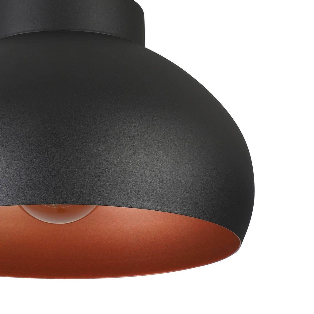 900555 Mogano 2 Ø280 Black/Copper Ceiling Light