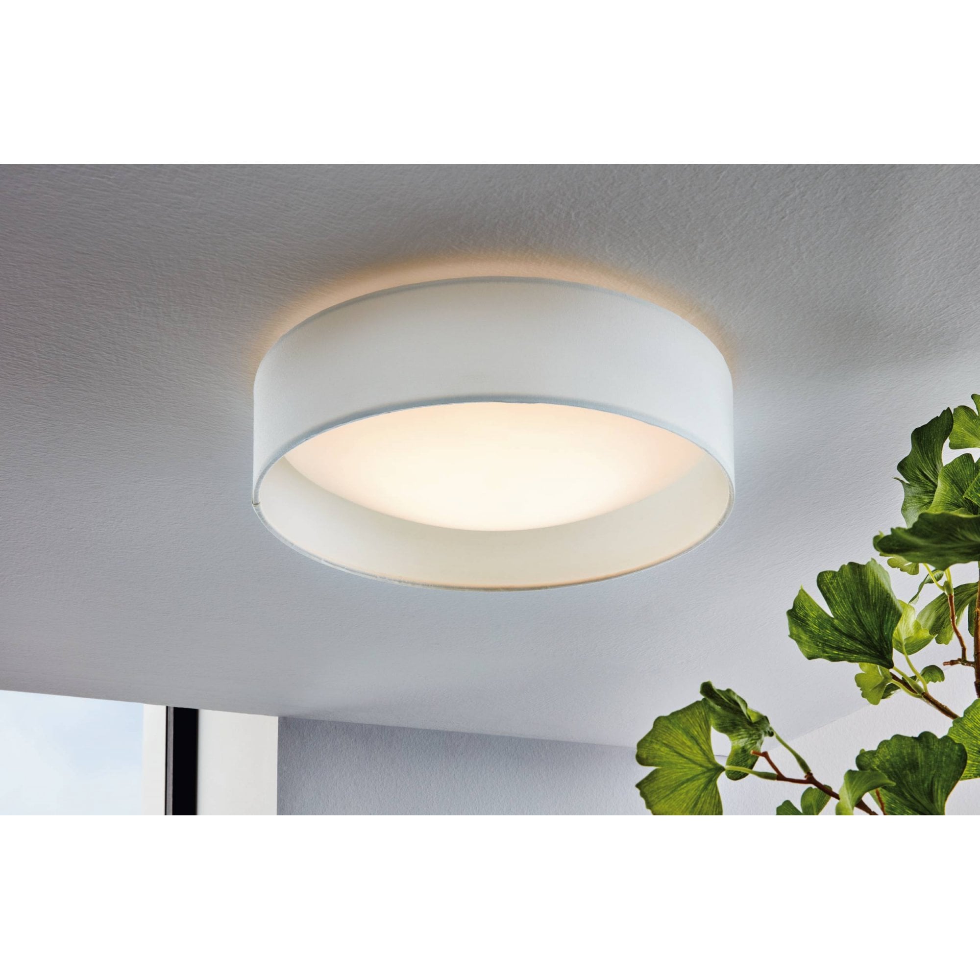 31588 Pasteri 1-Light White Fabric LED Ceiling Light
