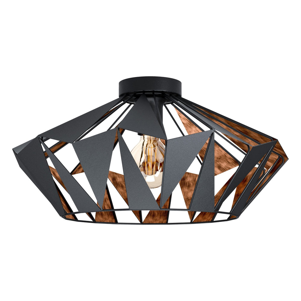 43399 Carlton 6 1-Light Geometric Black And Copper Ceiling Light