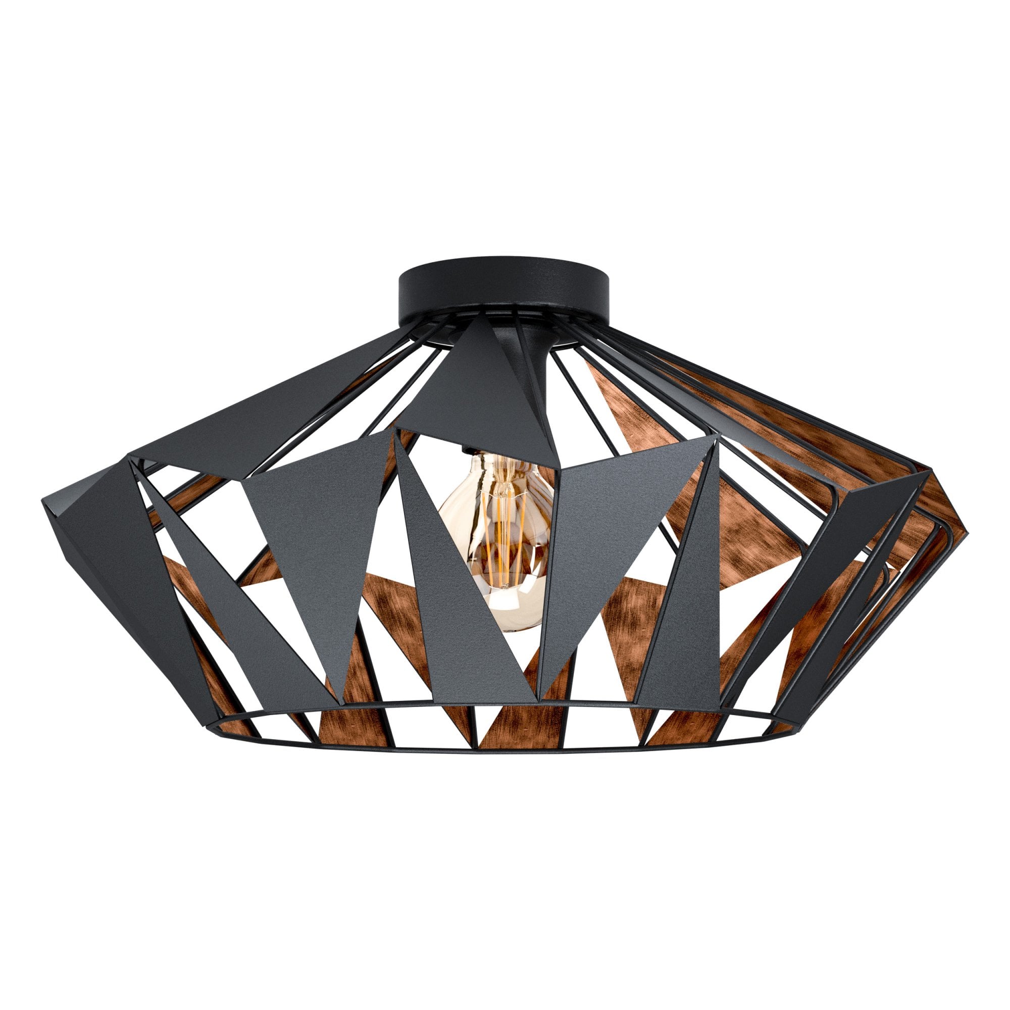 43399 Carlton 6 1-Light Geometric Black And Copper Ceiling Light