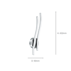 96332 Valmora 1-Light Curved White/Chrome LED Wall Light
