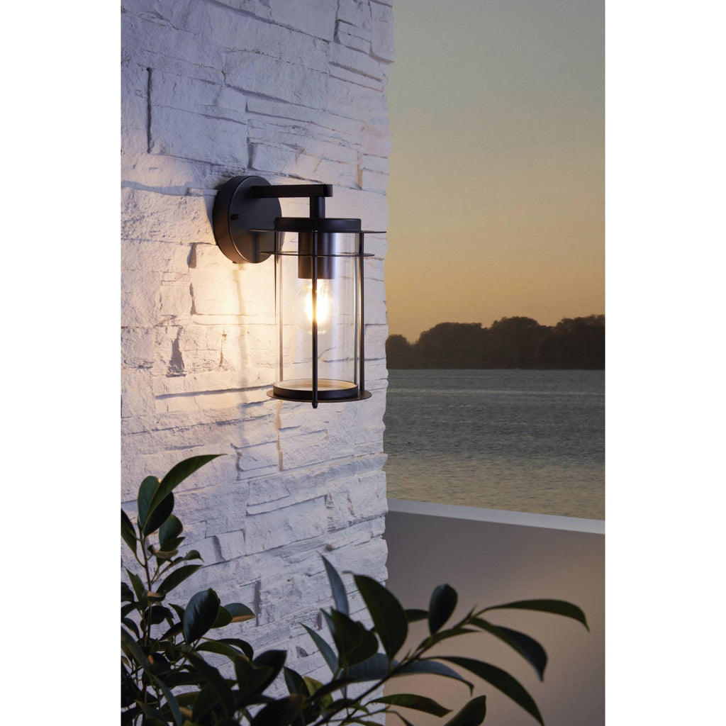 96239 Valdeo 1-Light Exterior Wall Light With A Clear Cylinder Glass Shade