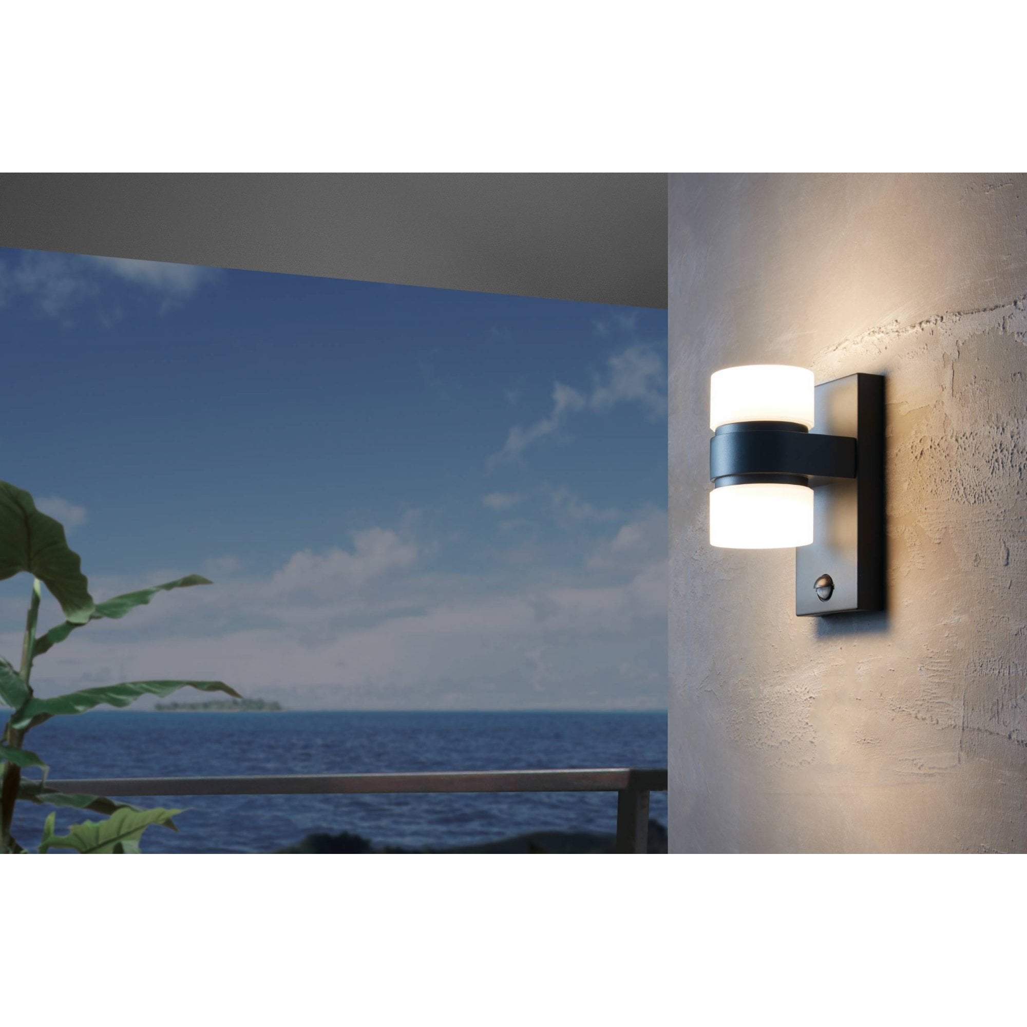 96276 Atollari 2-Light Modern Exterior Wall Light With Sensor