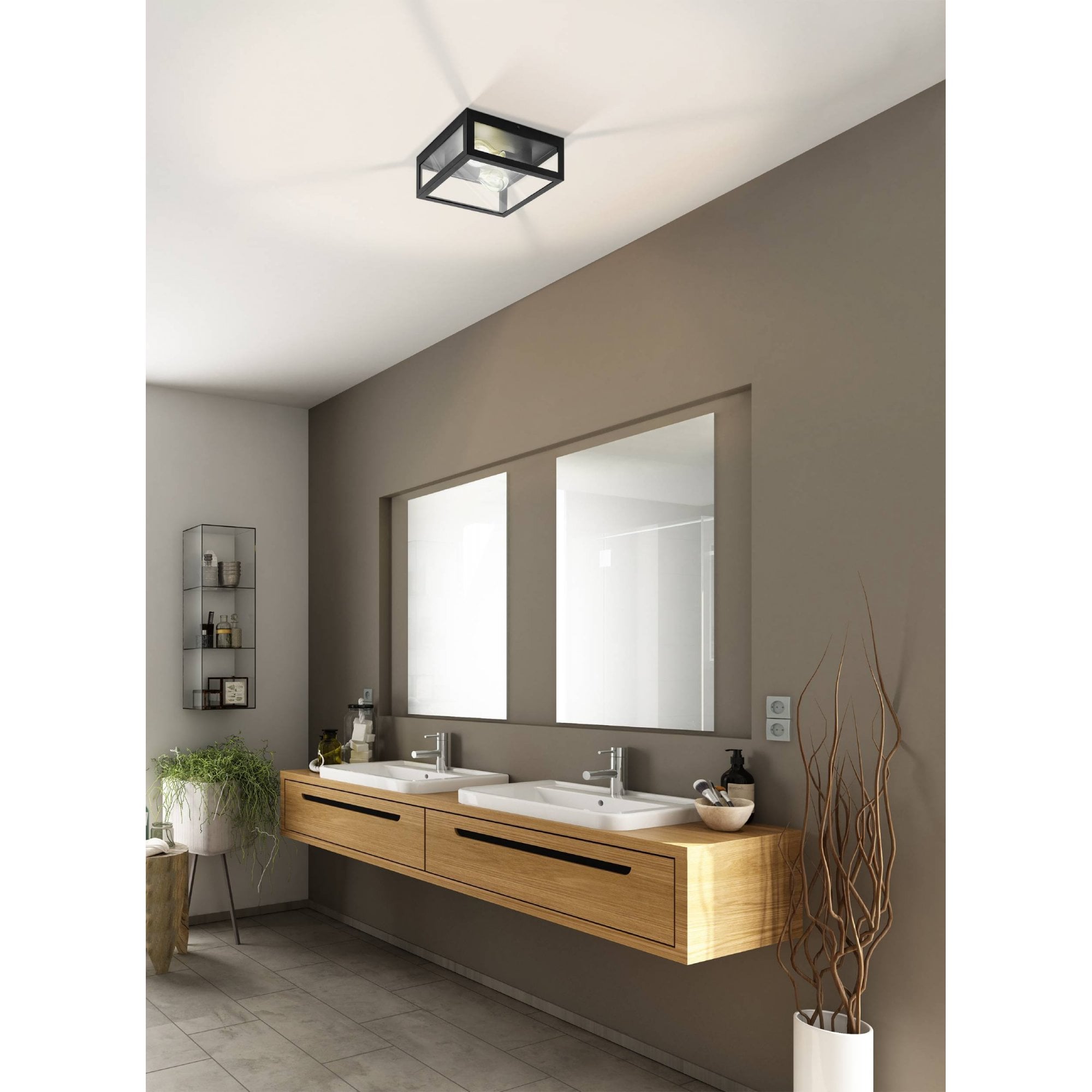 99122 Amezola 2-Light Caged Wall or Ceiling Light