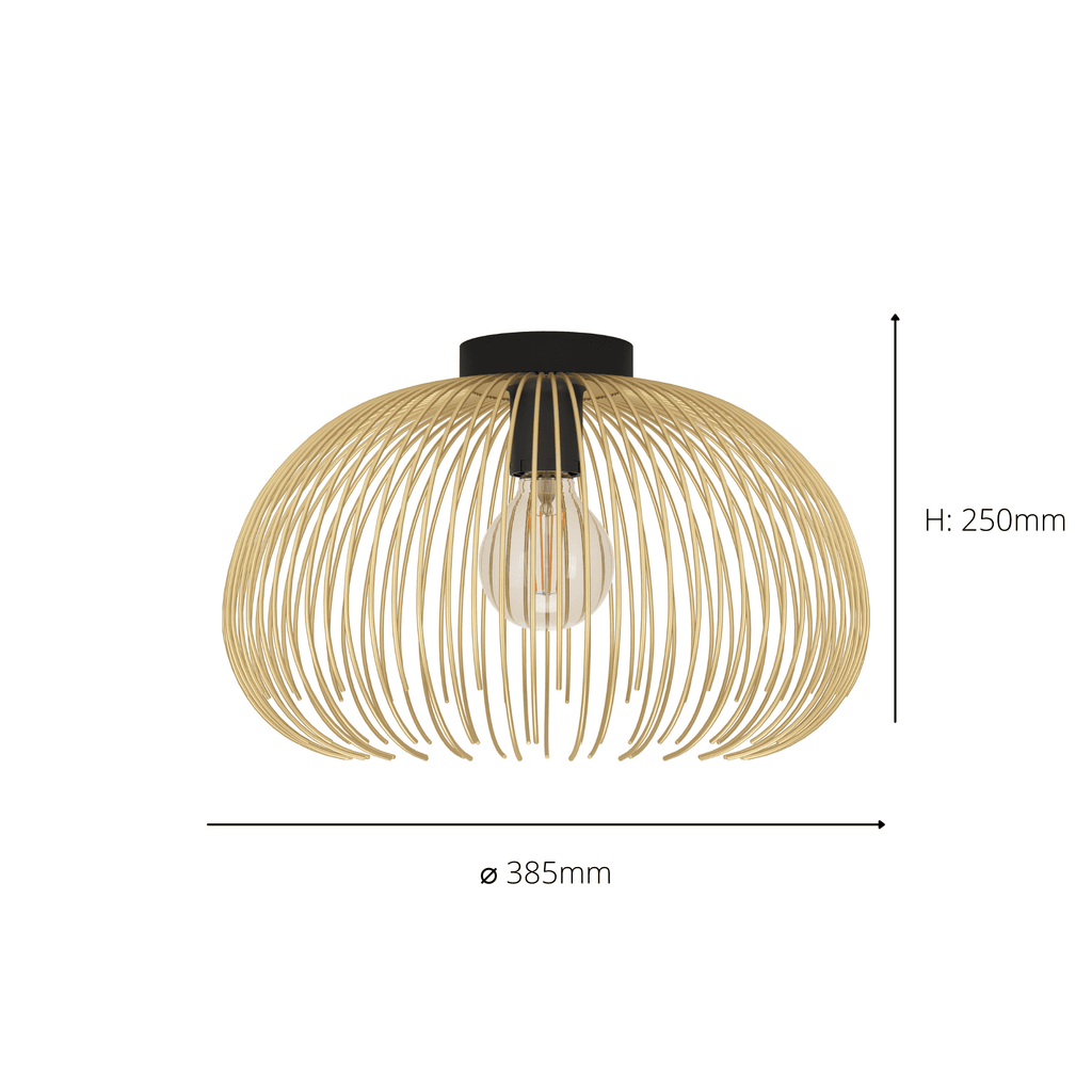 900165 Venezuela Spherical Gold & Black Ceiling Light