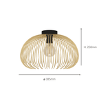 900165 Venezuela Spherical Gold & Black Ceiling Light