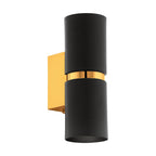 95364 Passa 2 Light LED Black and Gold Wall Light