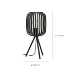 900519 Romazzina Black Caged Tripodt Table Lamp