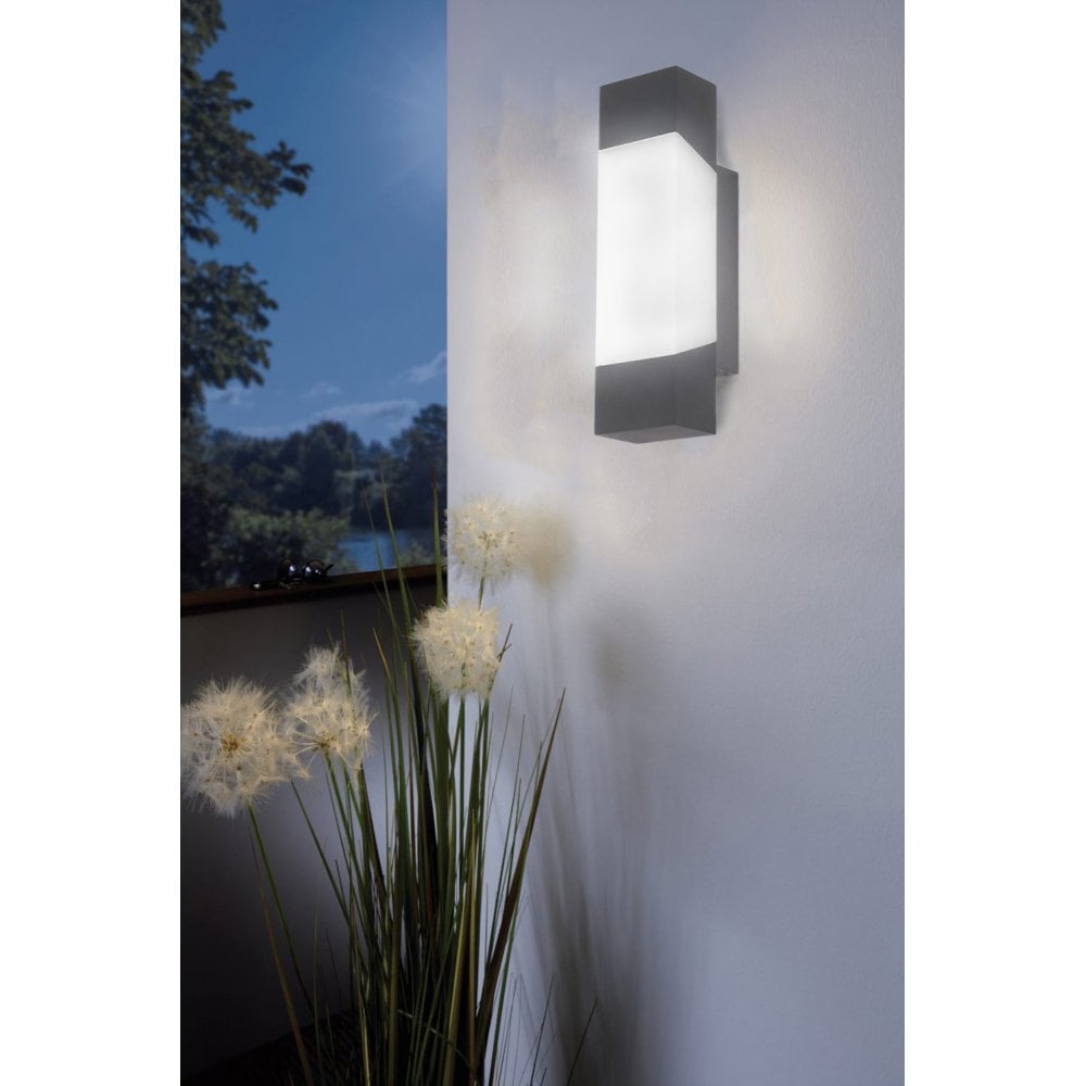 97222 Gorzano LED Anthracite/Satin Glass Exterior Wall Light