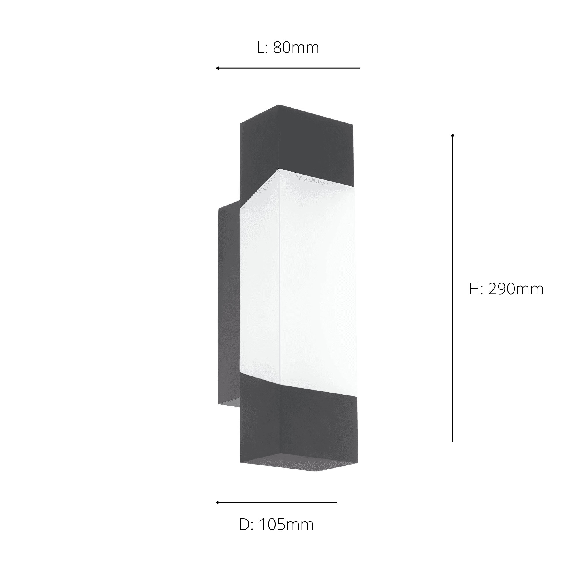 97222 Gorzano LED Anthracite/Satin Glass Exterior Wall Light