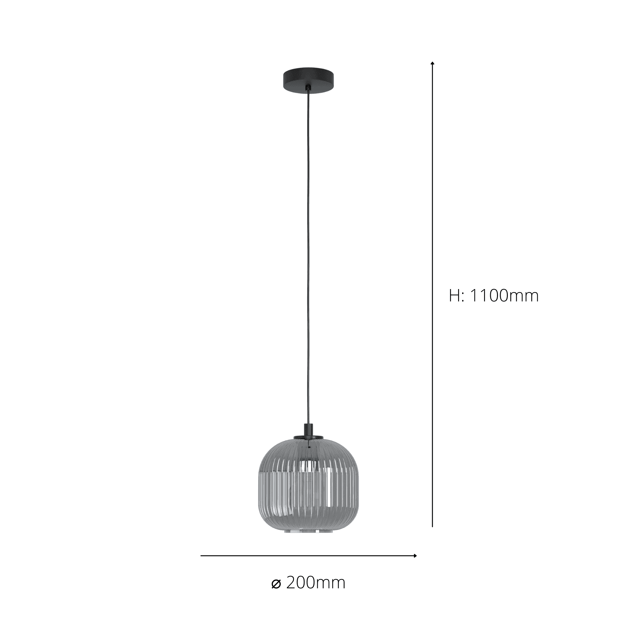 99371 Mantunalle Smoked Glass Single Pendant